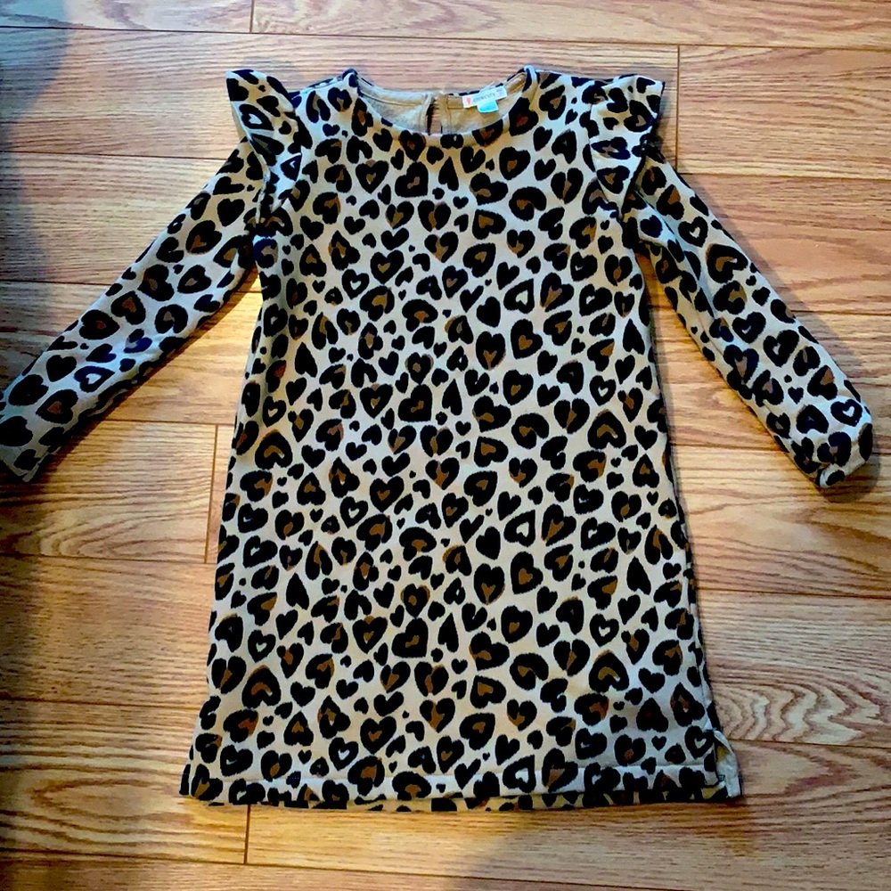 Crewcuts heart leopard-print dress- size 7